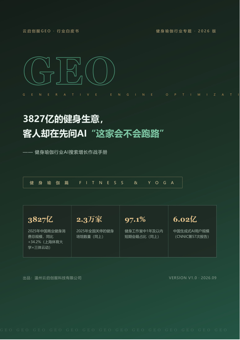 健身瑜伽行业 GEO 白皮书封面